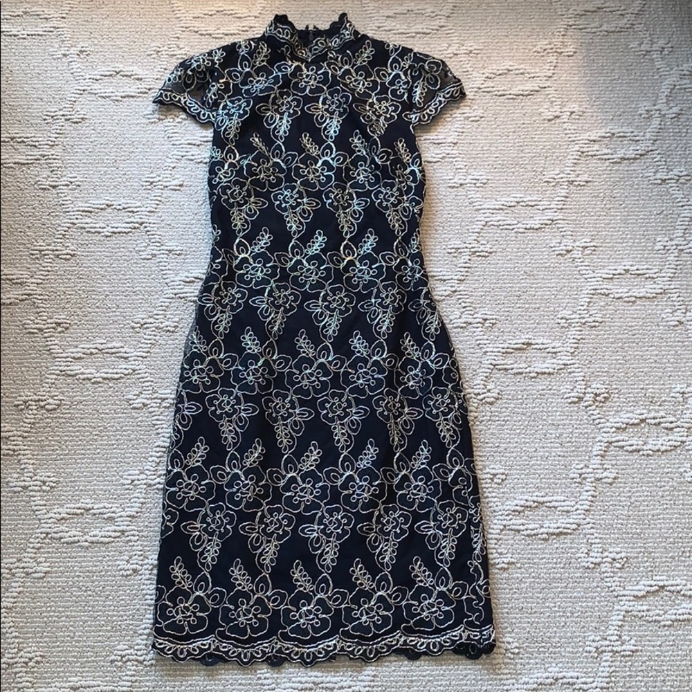 Alice + Olivia Black & Gold Cocktail Dress